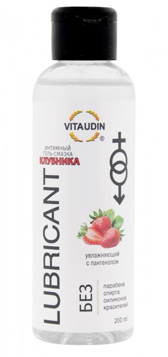 Интимный гель-смазка на водной основе VITA UDIN с ароматом клубники - 200 мл. - VITA UDIN - купить с доставкой в Долгопрудном
