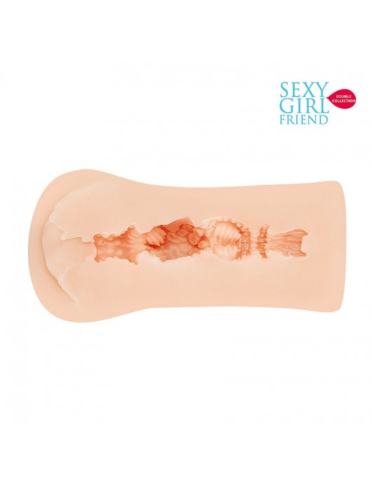 Телесный мастурбатор-вагина со складками на входе - Bior toys - в Долгопрудном купить с доставкой