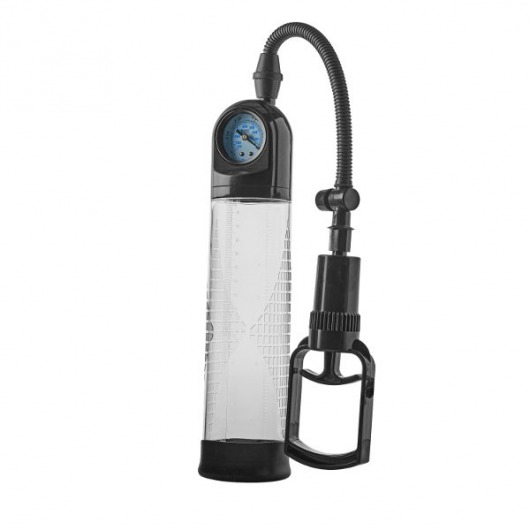 Прозрачная вакуумная помпа с манометром Deluxe Penis Pump - Dream Toys - в Долгопрудном купить с доставкой