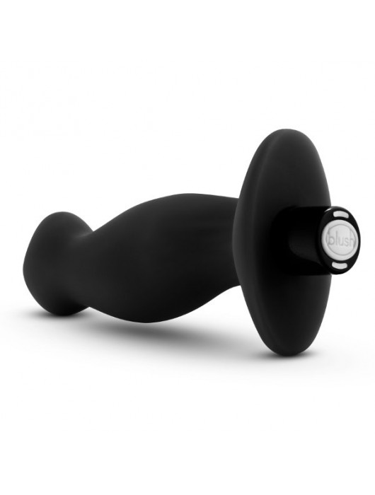 Черный анальный вибромассажёр Silicone Vibrating Prostate Massager 02 - 10,8 см. - Blush Novelties - в Долгопрудном купить с доставкой