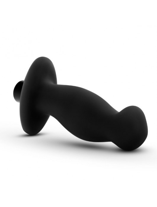 Черный анальный вибромассажёр Silicone Vibrating Prostate Massager 02 - 10,8 см. - Blush Novelties - в Долгопрудном купить с доставкой