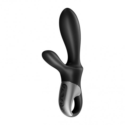 Черный анальный вибратор Heat Climax+ с функцией нагрева - 20,6 см. - Satisfyer - в Долгопрудном купить с доставкой