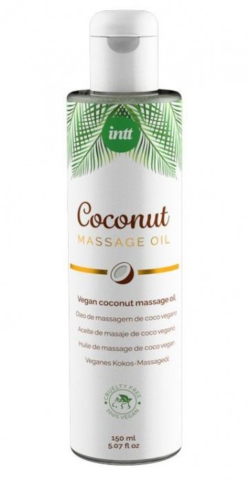 Массажное масло Vegan Coconut - 150 мл. - INTT - купить с доставкой в Долгопрудном