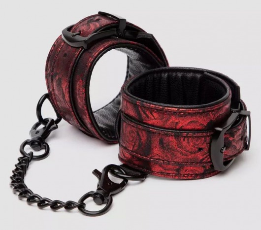Красно-черные наручники Reversible Faux Leather Wrist Cuffs - Fifty Shades of Grey - купить с доставкой в Долгопрудном