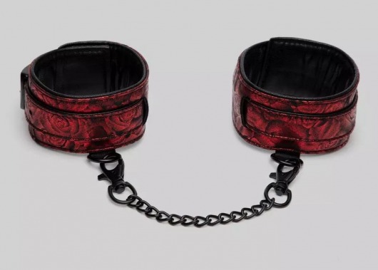 Красно-черные оковы Reversible Faux Leather Ankle Cuffs - Fifty Shades of Grey - купить с доставкой в Долгопрудном