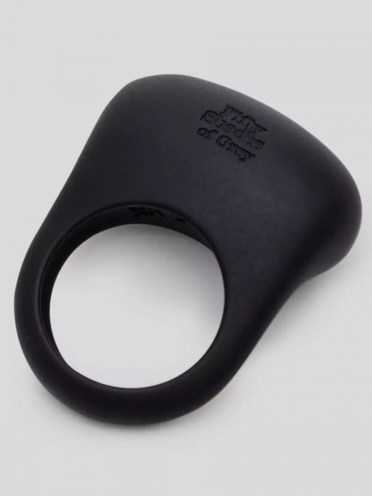 Черное эрекционное виброкольцо Sensation Rechargeable Vibrating Love Ring - Fifty Shades of Grey - в Долгопрудном купить с доставкой