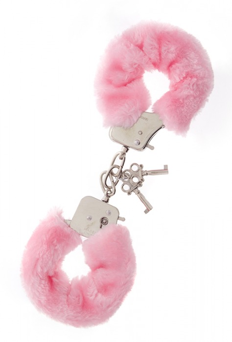 Металлические наручники с розовой меховой опушкой METAL HANDCUFF WITH PLUSH PINK - Dream Toys - купить с доставкой в Долгопрудном