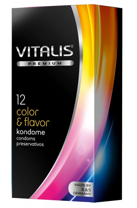 Цветные ароматизированные презервативы VITALIS PREMIUM color   flavor - 12 шт. - Vitalis - купить с доставкой в Долгопрудном