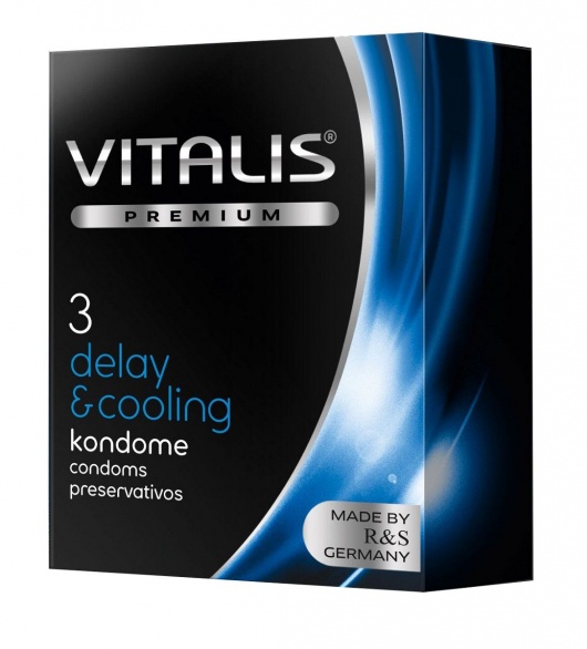 Презервативы VITALIS PREMIUM delay   cooling с охлаждающим эффектом - 3 шт. - Vitalis - купить с доставкой в Долгопрудном