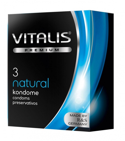 Классические презервативы VITALIS PREMIUM natural - 3 шт. - Vitalis - купить с доставкой в Долгопрудном
