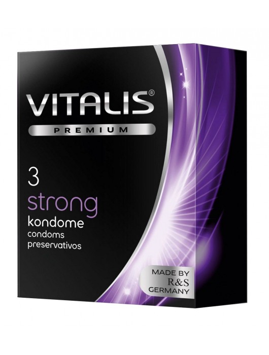 Презервативы с утолщенной стенкой VITALIS PREMIUM strong - 3 шт. - Vitalis - купить с доставкой в Долгопрудном