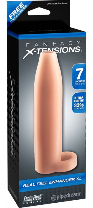 Телесная насадка Real Feel Enhancer XL - 17 см. - Pipedream - в Долгопрудном купить с доставкой