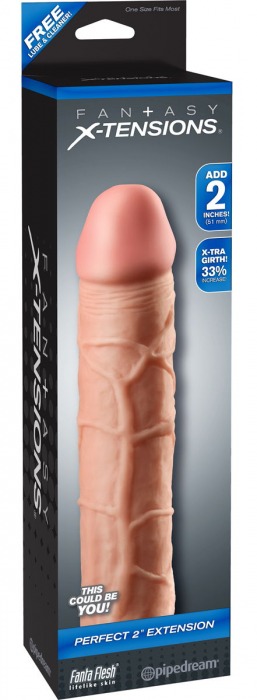 Телесная насадка Fantasy X-tensions Perfect 2  Extension - 20,3 см. - Pipedream - в Долгопрудном купить с доставкой