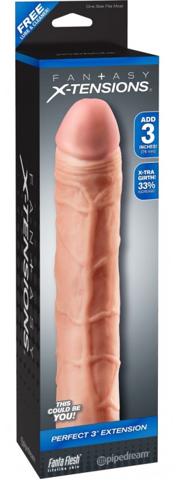 Телесная удлиняющая насадка Perfect 3 Extension - 22 см. - Pipedream - в Долгопрудном купить с доставкой