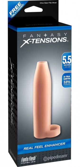 Насадка-расширитель с кольцом для подхвата мошонки Real Feel Enhancer - 14 см. - Pipedream - в Долгопрудном купить с доставкой