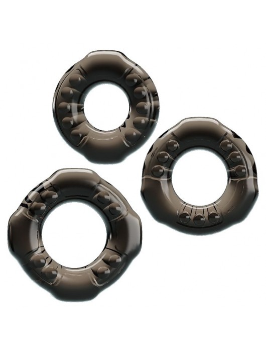 Набор из 3 эластичных дымчатых эрекционных колец - Baile - в Долгопрудном купить с доставкой