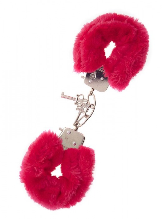 Металлические наручники с красной меховой опушкой METAL HANDCUFF WITH PLUSH RED - Dream Toys - купить с доставкой в Долгопрудном