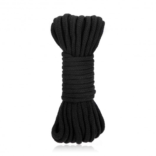 Черная хлопковая веревка для связывания Bondage Rope - 10 м. - Lux Fetish - купить с доставкой в Долгопрудном