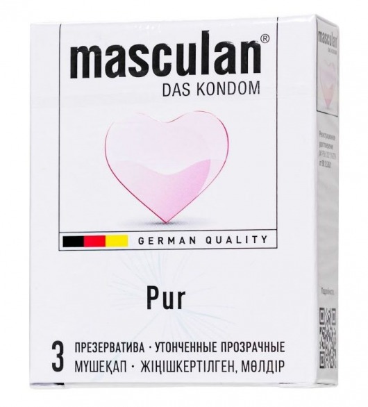 Супертонкие презервативы Masculan Pur - 3 шт. - Masculan - купить с доставкой в Долгопрудном