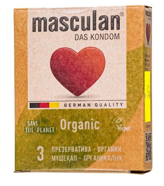 Экологически чистые презервативы Masculan Organic - 3 шт. - Masculan - купить с доставкой в Долгопрудном