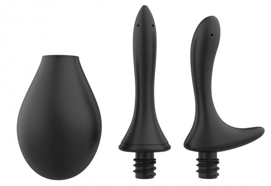 Черный анальный душ Nexus Anal Douche Set с 2 сменными насадками - Nexus Range - купить с доставкой в Долгопрудном