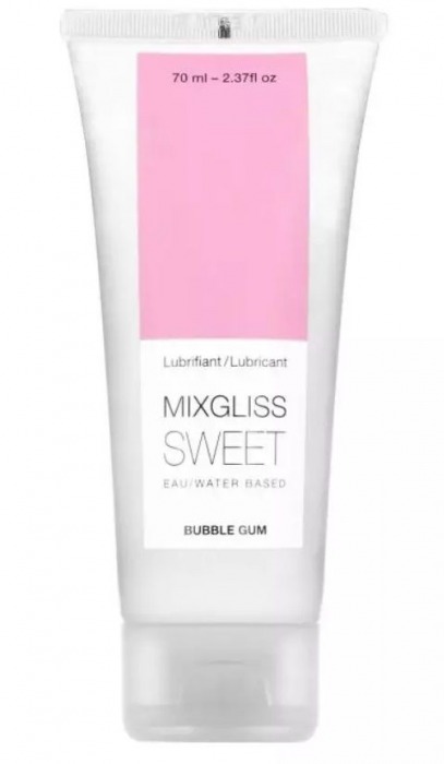Смазка на водной основе Mixgliss Sweet с ароматом бабл-гам - 70 мл. - Mixgliss - купить с доставкой в Долгопрудном