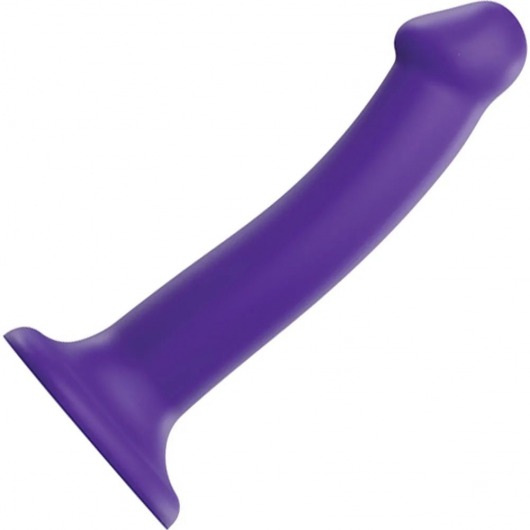 Фиолетовый фаллоимитатор-насадка Strap-On-Me Dildo Dual Density size M - 18 см. - Strap-on-me - купить с доставкой в Долгопрудном