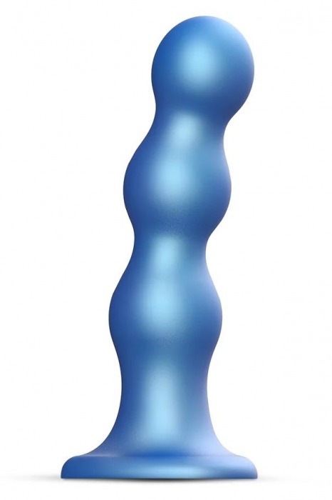 Голубая насадка Strap-On-Me Dildo Plug Balls size L - Strap-on-me - купить с доставкой в Долгопрудном