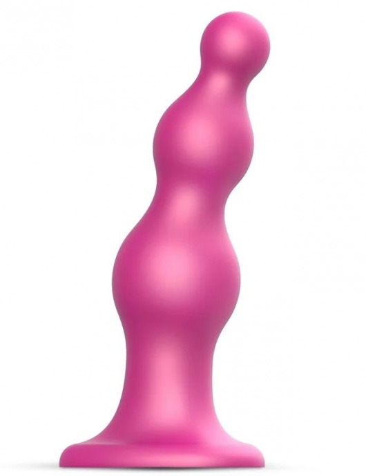 Розовая насадка Strap-On-Me Dildo Plug Beads size S - Strap-on-me - купить с доставкой в Долгопрудном