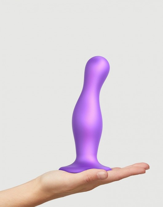 Фиолетовая насадка Strap-On-Me Dildo Plug Curvy size L - Strap-on-me - купить с доставкой в Долгопрудном