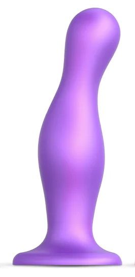 Фиолетовая насадка Strap-On-Me Dildo Plug Curvy size L - Strap-on-me - купить с доставкой в Долгопрудном