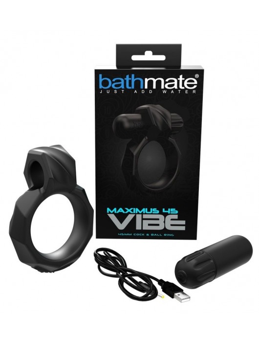 Черное эрекционное виброкольцо Maximus 45 Vibe - Bathmate - в Долгопрудном купить с доставкой