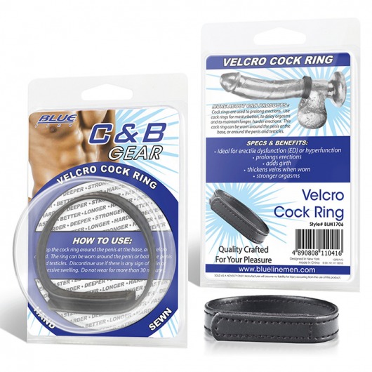Кольцо на пенис из искусственной кожи на липучке VELCRO COCK RING - 5 см. - BlueLine - в Долгопрудном купить с доставкой