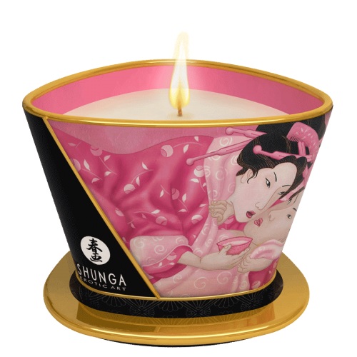 Массажная свеча Rose Petals с ароматом розы - 170 мл. - Shunga - купить с доставкой в Долгопрудном