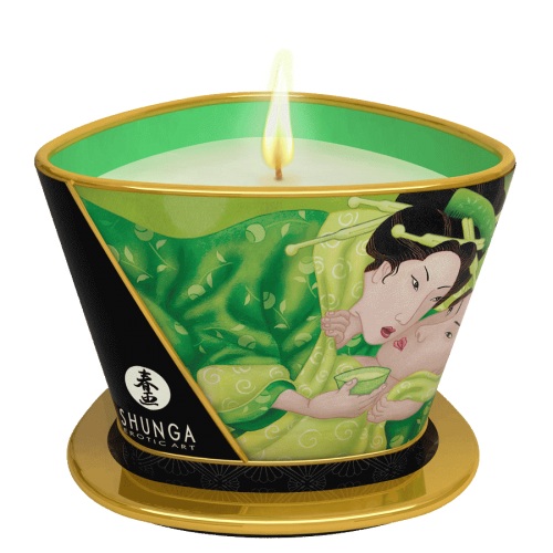 Массажная свеча Exotic Green Tea с ароматом зелёного чая - 170 мл. - Shunga - купить с доставкой в Долгопрудном