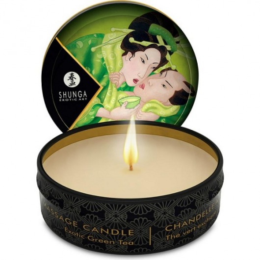 Массажная свеча Exotic Green Tea с ароматом зелёного чая - 30 мл. - Shunga - купить с доставкой в Долгопрудном
