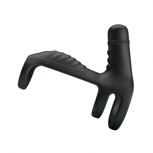 Черная вибронасадка на пенис Vibrating Penis Sling - Baile - в Долгопрудном купить с доставкой