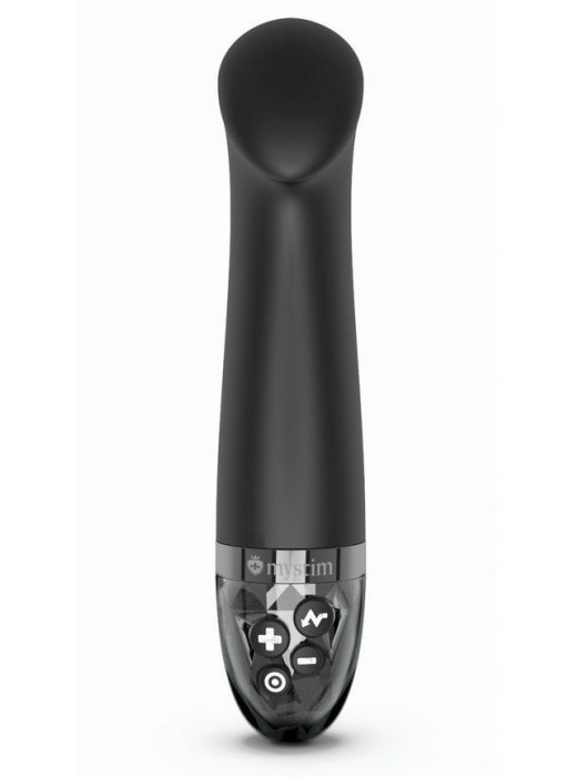 Черный вибратор с функцией электростимуляции Right on Ron - 17 см. - MyStim - купить с доставкой в Долгопрудном