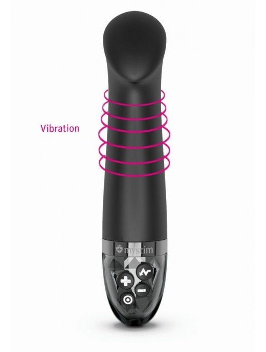 Черный вибратор с функцией электростимуляции Right on Ron - 17 см. - MyStim - купить с доставкой в Долгопрудном