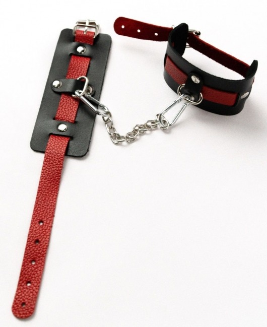 Черные оковы с красным декором и заклепками - Crazy Handmade - купить с доставкой в Долгопрудном