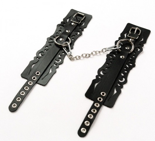 Узорчатые кожаные оковы с регулируемыми ремешками - Crazy Handmade - купить с доставкой в Долгопрудном