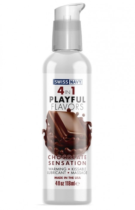 Массажный гель 4-в-1 Chocolate Sensation с ароматом шоколада - 118 мл. - Swiss navy - купить с доставкой в Долгопрудном