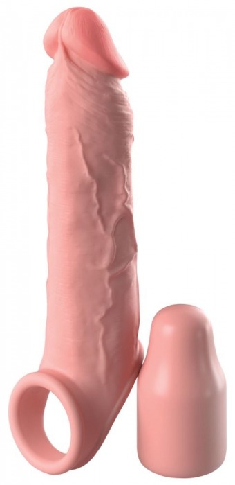 Телесная насадка-удлинитель 2 Inch Silicone X-tension with Strap - 20,3 см. - Pipedream - в Долгопрудном купить с доставкой