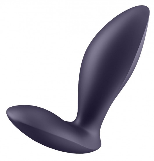Фиолетовый анальный вибростимулятор Power Plug - Satisfyer - в Долгопрудном купить с доставкой