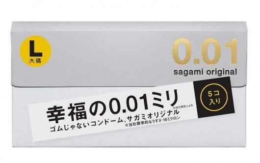 Презервативы Sagami Original 0.02 L-size увеличенного размера - 5 шт. - Sagami - купить с доставкой в Долгопрудном