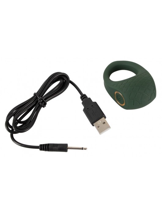 Зеленое эрекционное виброкольцо Luxurious Vibro Cock Ring - Orion - в Долгопрудном купить с доставкой