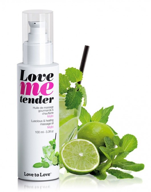Съедобное согревающее массажное масло Love Me Tender Mojito с ароматом мохито - 100 мл. - Love to Love - купить с доставкой в Долгопрудном