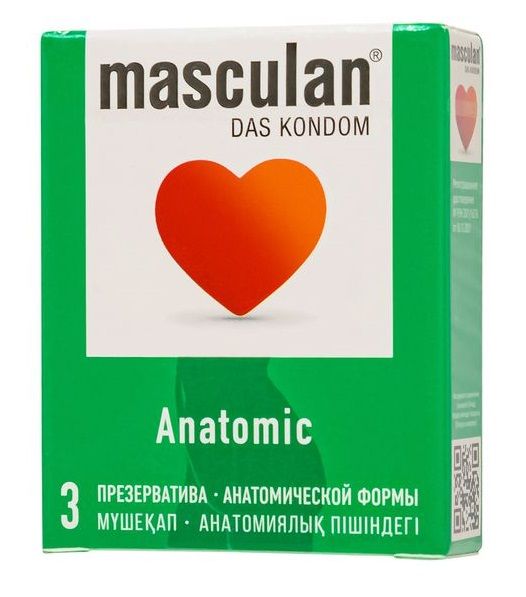 Презервативы анатомической формы Masculan Anatomic - 3 шт. - Masculan - купить с доставкой в Долгопрудном