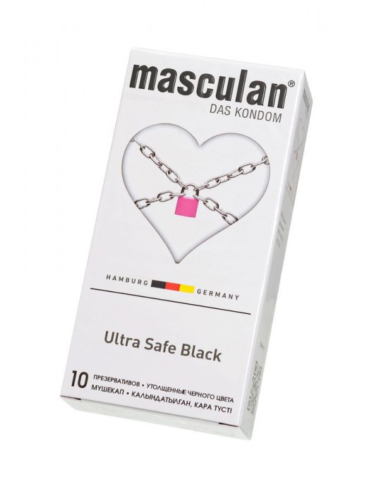 Ультрапрочные презервативы Masculan Ultra Safe Black - 10 шт. - Masculan - купить с доставкой в Долгопрудном