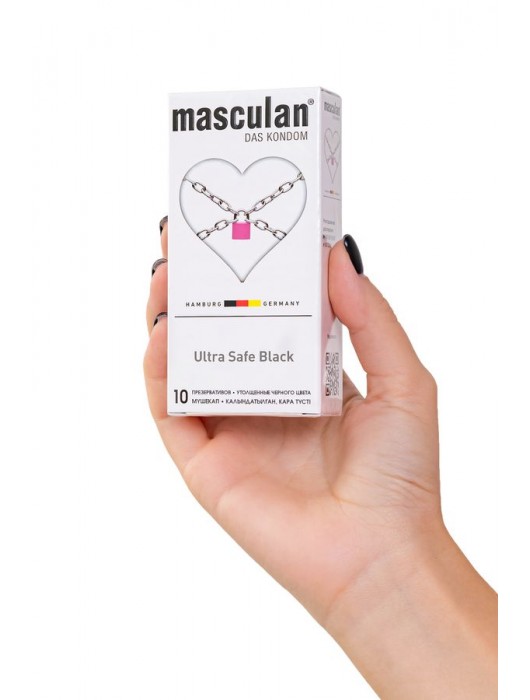 Ультрапрочные презервативы Masculan Ultra Safe Black - 10 шт. - Masculan - купить с доставкой в Долгопрудном